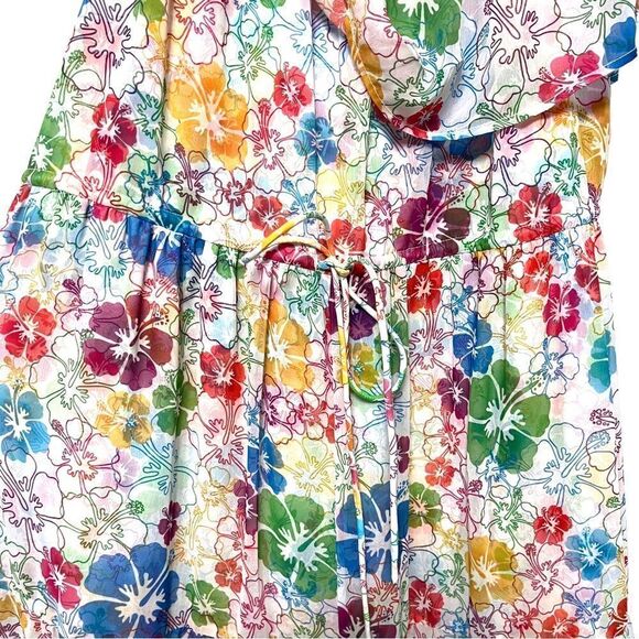 ALL THINGS MOCHI Kona Floral Bardot Chiffon Maxi Dress M - Picture 5 of 16